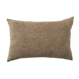 Creative Co-Op 24 Inches Stonewashed Linen Lumbar, Olive Pillow, Green