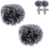 2 Pcs Wireless Lavalier Microphone Windproof Cover, Fluffy Cover, Interview