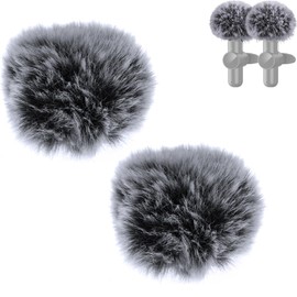 2 Pcs Wireless Lavalier Microphone Windproof Cover, Fluffy Cover, Interview Microphone Cover, Mini Windproof Filter, Suitable for Various Outdoor and Live Streaming Occasions