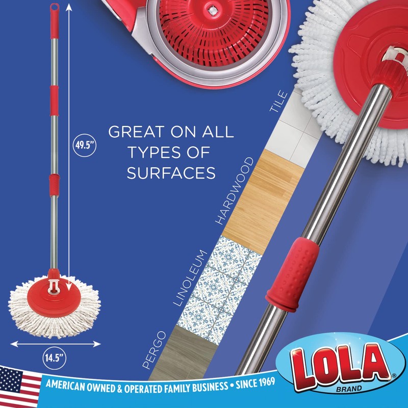 LOLA Revolution Spin Mop & Bucket System, 2 Pack, Braided