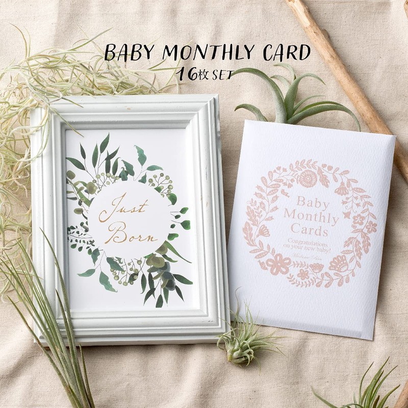 Baby Monthly Cards Green Age Cards
