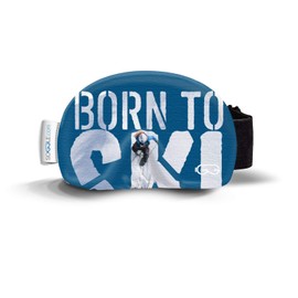 Soggle Ski Protective Microfibre Cover for Ski Goggles (One Size), Colour: Text Born to ski