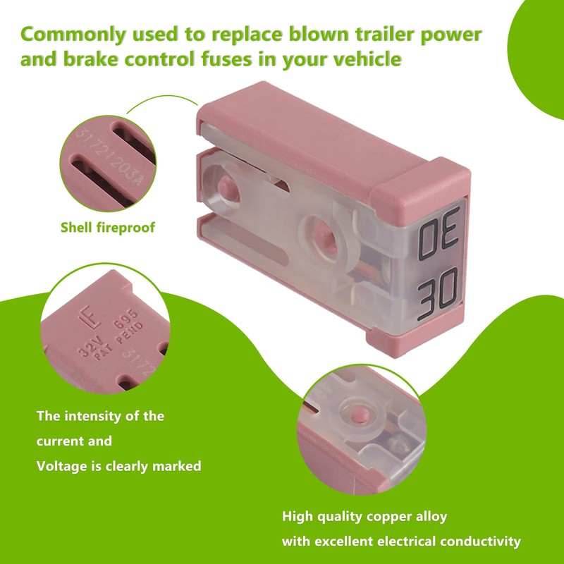 EPLZON 30A 32V Mini Slotted Automotive MCASE Shaped Cartridge Fuse
