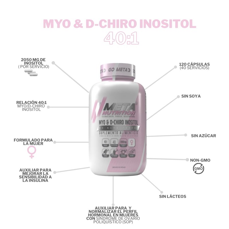 Meta Nutrition Myo y D-Chiro Inositol Ratio 40:1. 40 días