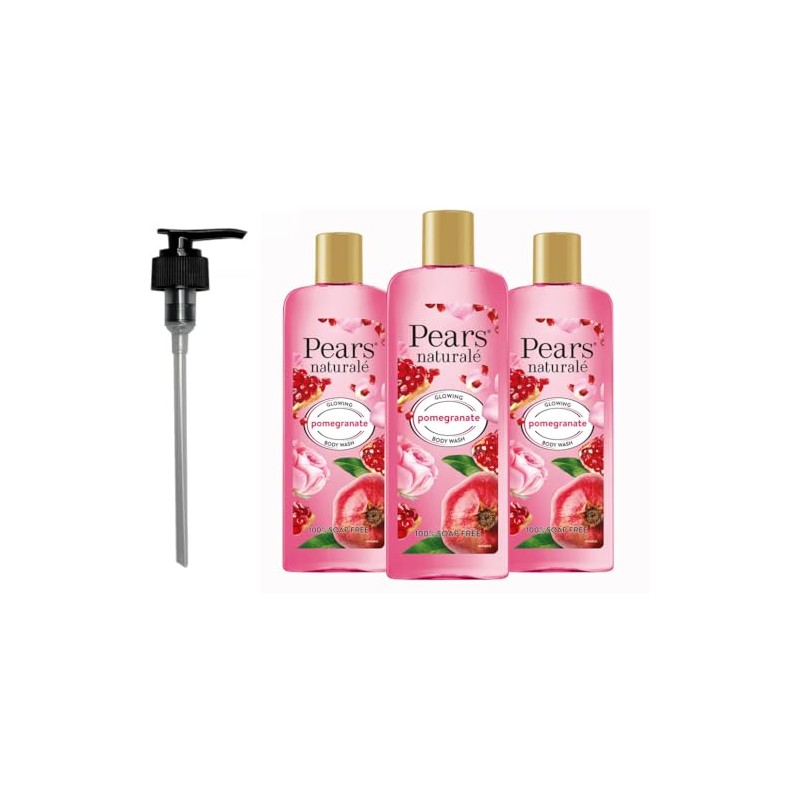 Pears Naturale Body Wash Pomegranate 250ml 3 Pack + Pump