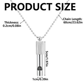 Magnetic Mindfulness Breathing Necklace, Titanium Steel Anxiety Breathe Whistle Pendant for Meditation, Deep Breathing Easy Anti Stress Necklace Calm Tool for Men & Women