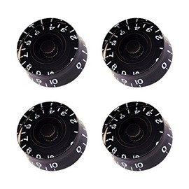 WANDIC Speed Control Knobs, Set of 4 Acrylic Speed Knobs for Gibson Les Paul Replacement Electric Guitar Parts, Black