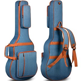 CAHAYA Guitar Gag Acoustic 0.35 inch Denim Gig Bag Thick Padding Waterproof Dual Jeans Guitar Case with Adjustable Shoulder Strap for 39 40 inch Guitars CY0254