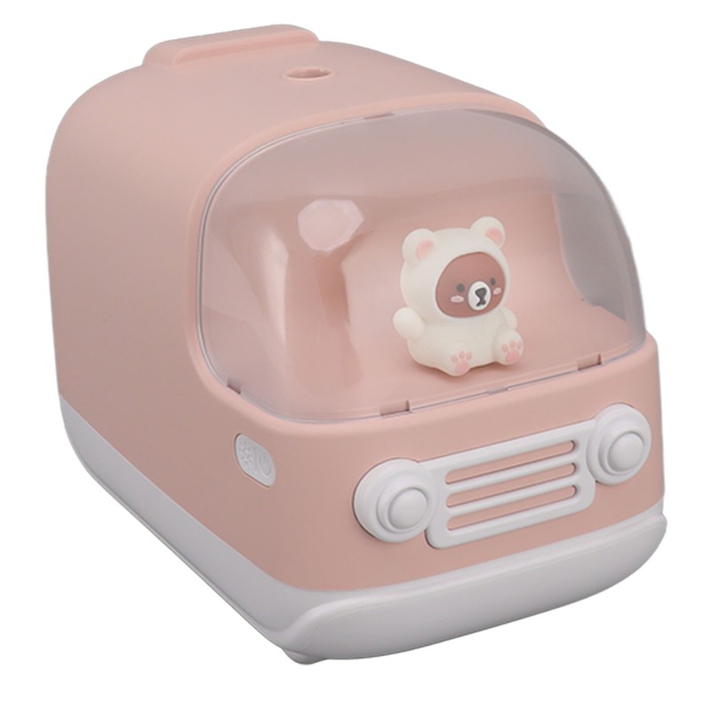 Cute Small Humidifier 350ml Bear Bus Shape USB Charging Portable