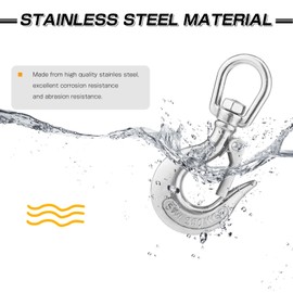 AMYSPORTS Safety Latch Crane Hook Lifting Heavy Latch Swivel Hook Rigging Working Load Swivel Hook Locking 1/2 Inch 3300lbsf