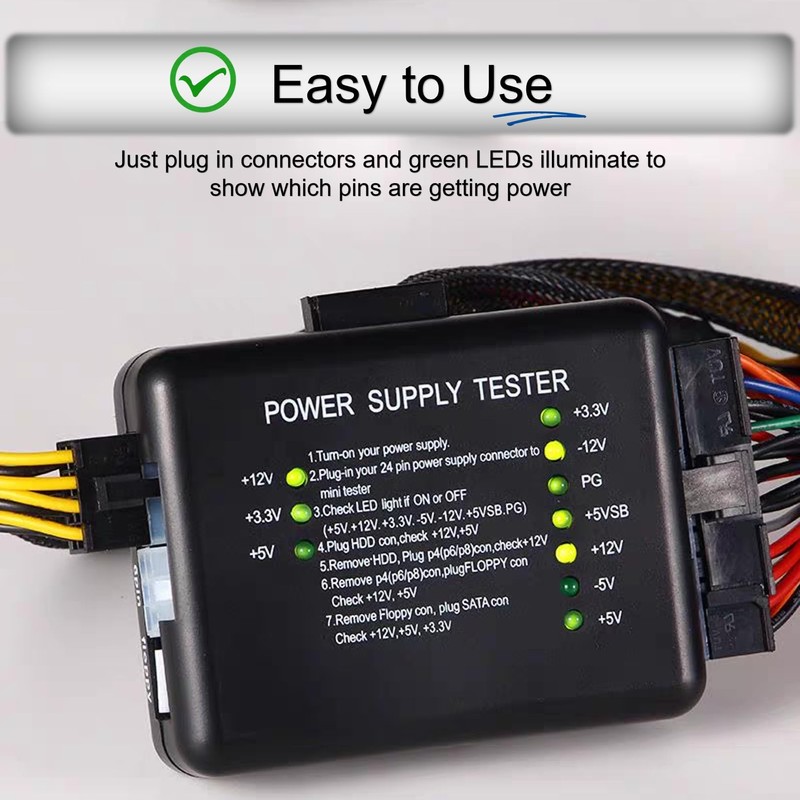 Power Supply Tester Checker, Computer Power Supply Tester Checker Power