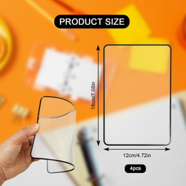 Bliceon 5-Pack 3X Flat Magnifiers - Flexible Plastic Reading Magnifying Sheets for Books, Maps, Patterns and Small Print - Bookmark Lenses for Enhanced Clarity