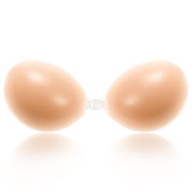 Wingslove Adhesive Bra Sticky Strapless Push up Invisible Reusable Self Silicone Bra for Backless Dress (C,Nude)