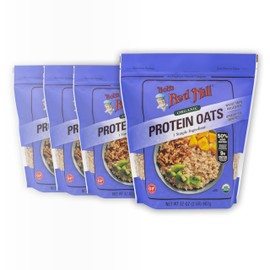 Bob's Red Mill Organic Gluten Free Protein Oats, 32oz (Pack of 4) - 9g/Serving, Non GMO, Whole Grain, Plant Based Protein, Vegan, Kosher