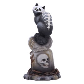 Nemesis Now Skull Cat by Martin Hanford 15cm, Resin, Gothic Cat Ornament, Cat Figurine; From the Complex Mind of Martin Hanford, Cast in the Finest Resin, Hand-Painted, Black