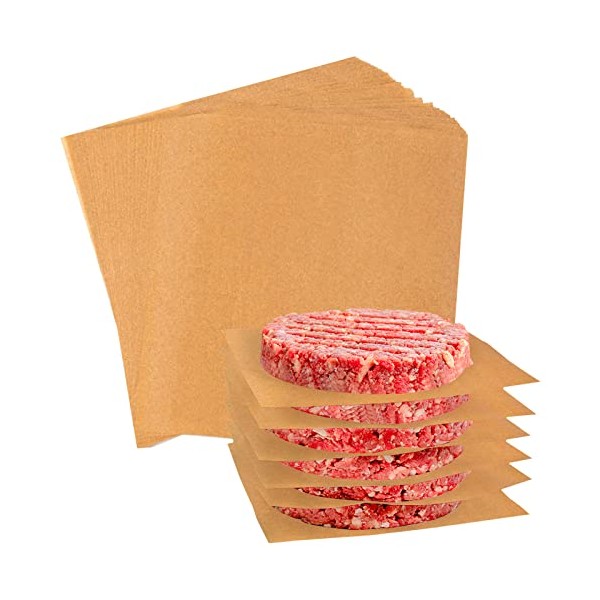 Unbleached Parchment Patty Paper, Heavy Duty 6x6 inches Burger Patty Paper, Katbite 300 Sheets Non-Stick Patty Paper Squares Perfect for Seperating Patty, Cookies, Storing Foods and Wrapping Candies