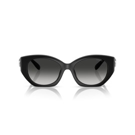 COACH Women's HC8407U Universal Fit Oval Sunglasses, Black/Grey Gradient, 52 mm