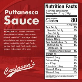 Carfagna's Pasta Sauce, Established 1937, Family Recipe, Made in Small Batches (32 Ounce, Puttanesca)
