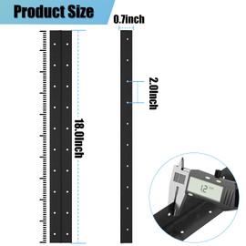 EPHECH Black Piano Hinges 18Inch, 2PCS Heavy Duty Stainless Steel Piano Hinge with Hole, 0.05" Thickness/1.2" Open Width Continuous Hinge for Folding Cabinet Door Butt Hinge