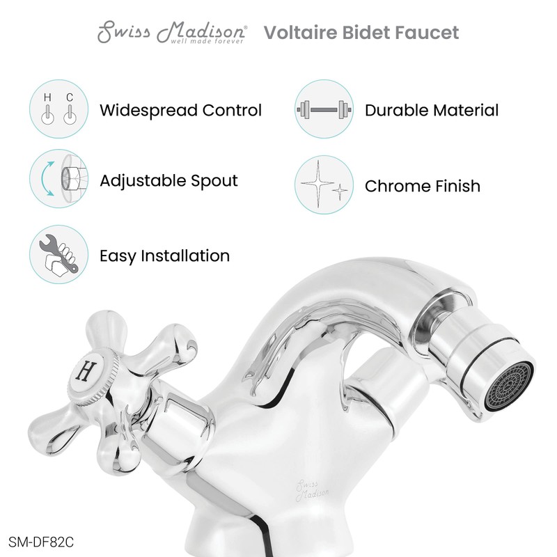 Swiss Madison Well Made Forever SM-DF82C Bidet Faucet, Chrome
