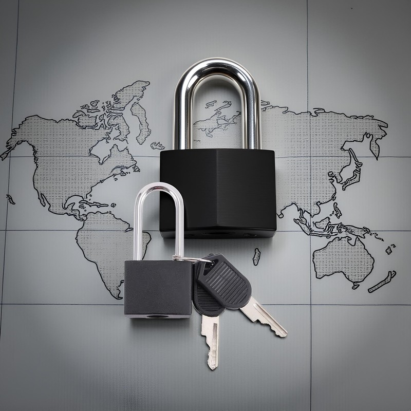 Black Padlock, Small Padlock, Anti-Theft Lock with 2 Keys Security