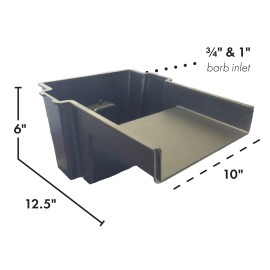 HALF OFF PONDS 10" Waterfall Spillway Kit for ponds up to 1000 gal, 500 GPH Pump, 10' Tubing