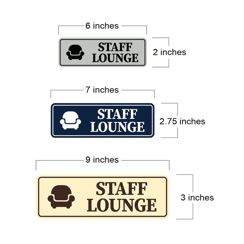 Standard Staff Lounge Sign (Brushed Silver) - Large