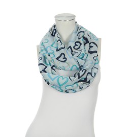 Majea Loop Scarf Women's Tube Scarf Neckerchief Narrow Loop Scarf (880053), Blue 4, Unit size