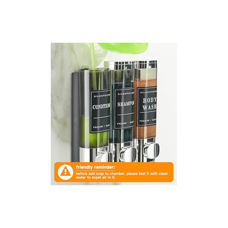 Shower Soap Dispenser Wall Mounted No Drill Shampoo Dispenser for