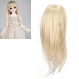 1/6 Ball Jointed Doll Wig High Elasticity High Temperature Silk Long Straight Doll Hair with Bangs for Doll Making
