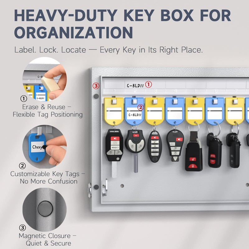 WeHere 16-Key Smart Key Lock Box with Key Management App(Track