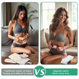 54 PCS Disposable Castor Oil Patches,Organic Cotton Castor Oil Belly Button Patches（Flower, Circle, Heart），Portable Self-Adhesive Anti Leakage No Wash