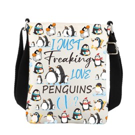 Penguin Crossbody Bag Penguin Gifts for Penguin Lovers Funny Penguin Gift I Just Freaking Love Penguins Ok Penguin Sling Bag