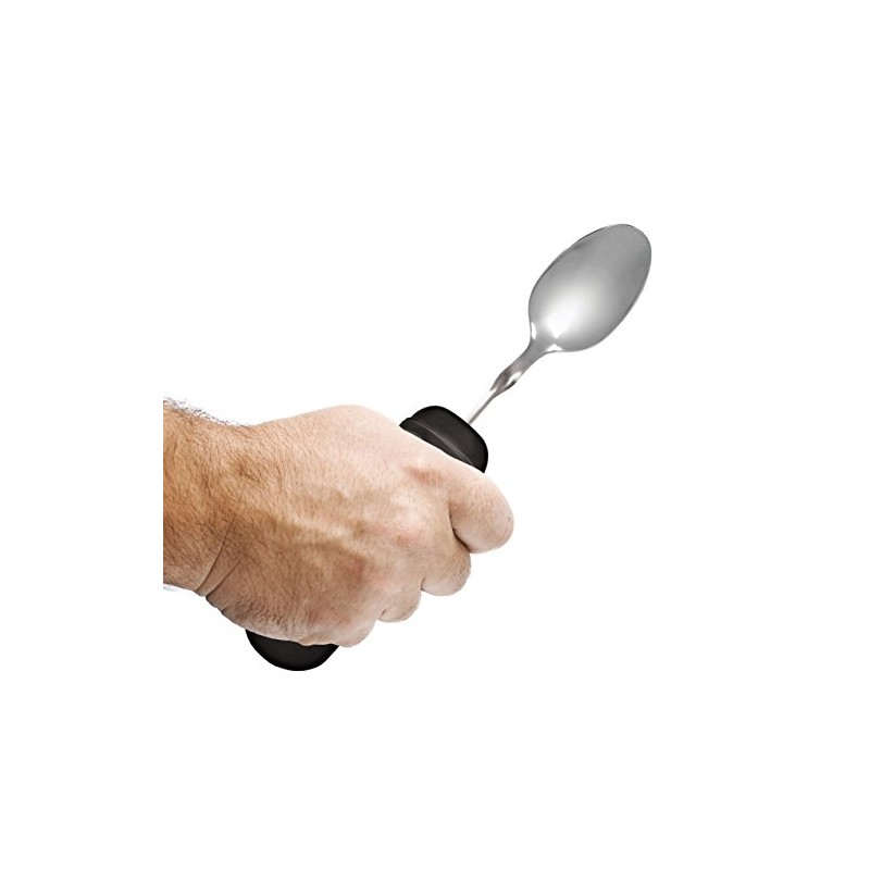Rehabilitation Advantage Easy Grip Teaspoon with Built-up Handle, Black 3.2