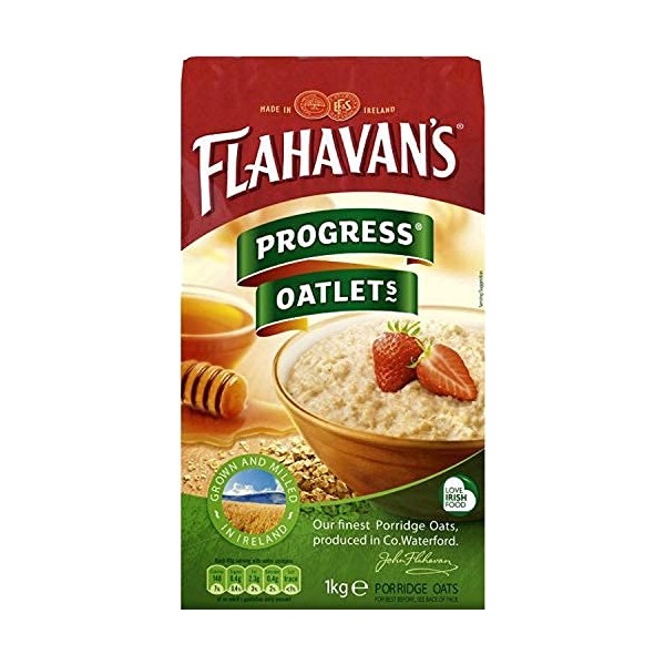 Flahavan's Irish Progress Oatlets / Oatmeal / Porridge, 1kg bag