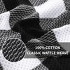 Homaxy 100% Cotton Waffle Weave Check Plaid Dish Cloths, 12
