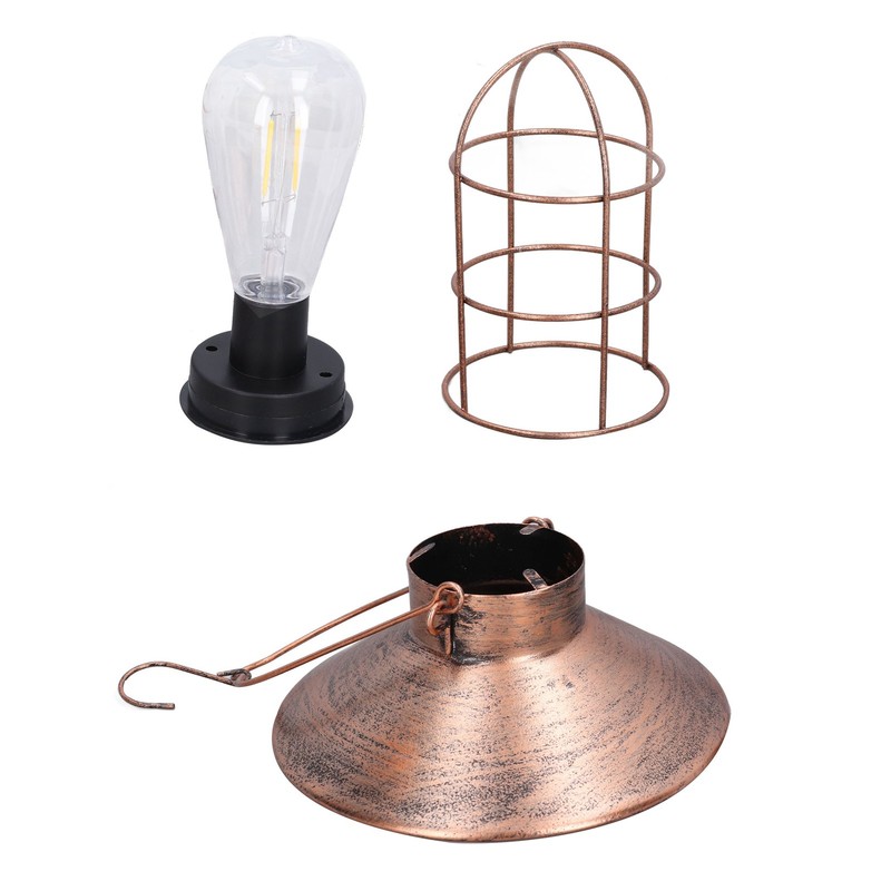 Solar Hanging Light Decorative Iron Frame LED Outdoor Retro Lantern