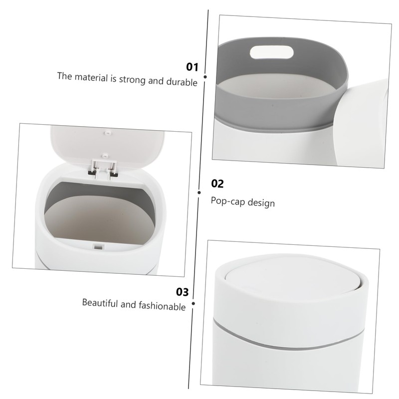 KOMBIUDA 1pc -lid Trash Can Desktop Waste Container for Home