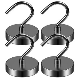 Grtard 4 Pack Magnetic Hooks Heavy Duty Strong Magnetic Hooks for Cruise Cabins Large Magnetic Hooks Magnets with Hooks for Hanging Cruise Curtain Home Kitchen Workplace