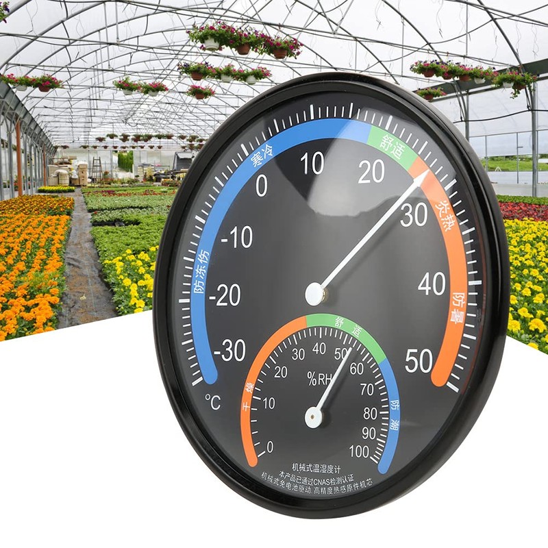 Round Thermometer with Hygrometer, Wall Thermometer Outdoor Thermometer for Patio