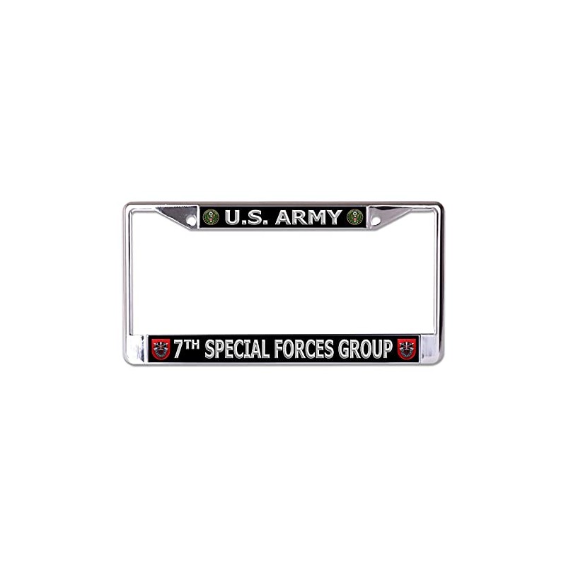 U.S. Army 7th Special Forces Group Chrome License Plate Frame