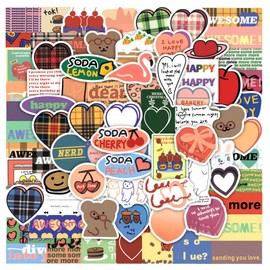 Korean love Stickers 90 Pack Laptop Stickers,Vinyl Waterproof Stickers for Water Bottles Skateboard Scrapbook Bike Computer,Phone,-Graffiti Stickers Pack for Teens Girls Kids Adults(love Heart)