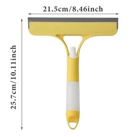 3 in 1 Window Cleaning Scraper, 2025 New Squeegee for Shower Glass, 3 in 1 Spray Function for Glass Doors for Windows Glass, Mirrors Scraper, Brush. All-Purpose Window Cleaner Tool:_yellow