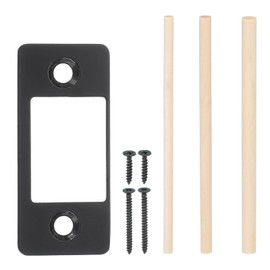 PATIKIL 1" x 2.24" Deadbolt Strike Plate, 1 Set Adjustable Door Strike Plate with Screws Door Backplate Stainless Steel for Electronic Locks Home and Rental Security Strike Plate, Black