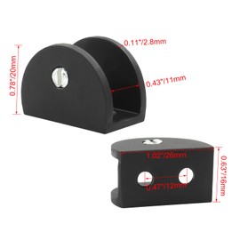 Litoexpe 8pcs Adjustable Frameless Shelf Bracket, Aluminum Alloy Shower Clamp Clip for 8-10mm Wood/Glass, Wall Mount Support Holder with Mounting Screws, Matte Black