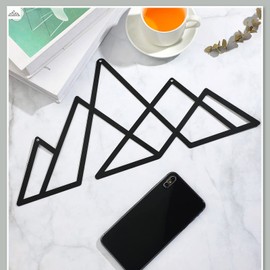 Demissle Decoración de Pared de Metal con Escena de Montaña Decoración de Pared de Montaña Arte de Pared de Montaña Letreros de Montaña Rústicos Negros Esculturas de Pared de Montaña de Metal