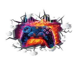 Wajade Game Wall Sticker Gamer Controller 3D Wall Decals Boy Gaming Room Decor for Bedroom Playroom 02