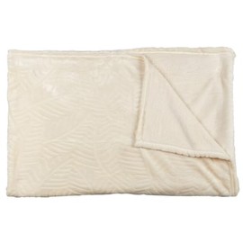 HOME DECO FACTORY Cuddly Blanket Cream Beige XXL – High-Quality Fleece Blanket with Embossed Pattern – Bedspread Blanket Fluffy as Bed Throw – Plaid Blanket for Sofa Couch (200 x 150 cm)