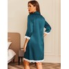 Ekouaer Satin Nightgowns for Women Button Down Sleepshirt 3/4 Sleeve