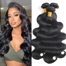 Body Wave Human Hair Bundles Brazilian Human Hair Wavy Human Hair Weaves Human Hair Extensions Natural Colour 14 14 14 Inches Total 300 g